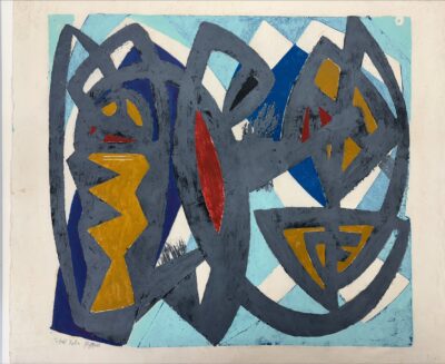 Farbholzschnitt, 1950er, 63 x 72 cm