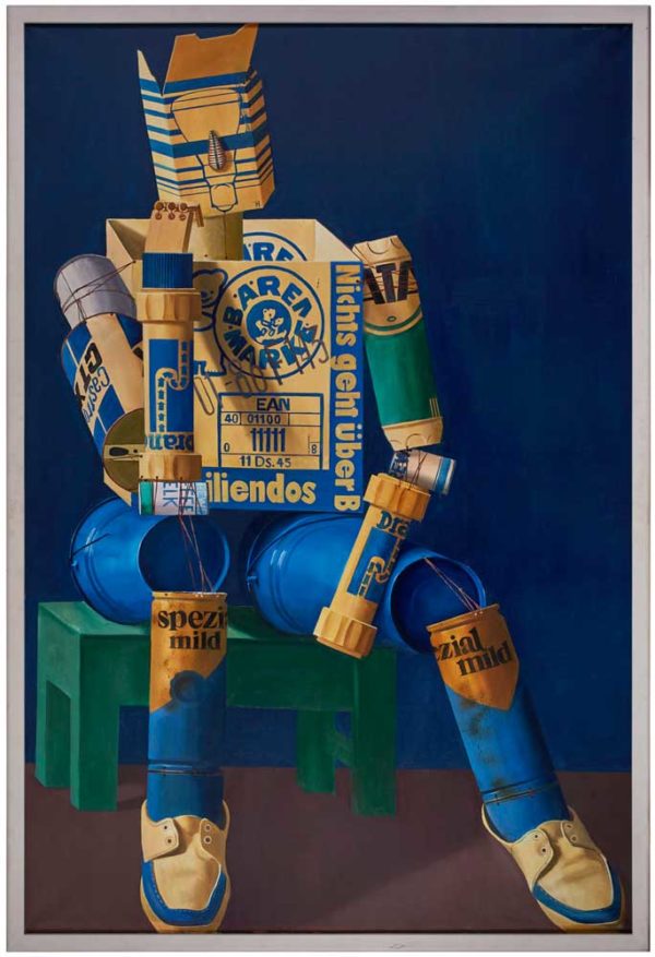 Karl Heidelbach, Thinker, 1985, oil/LW, 220 x 150 cm